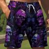 Vintage Skull Fire Ghost Boxing Muay Thai Kickboxing Shorts 3D Print Training Unisex Men Women Quick Dry Fitness Gym Sport Workout