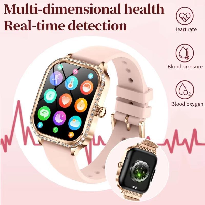 2025 New Fashion Smart 1.75" HD Display Watch Women AMOLED Curved Screen IP68 Waterproof Health Call Smartwatch Apple Watch Ladies for Lady Gift