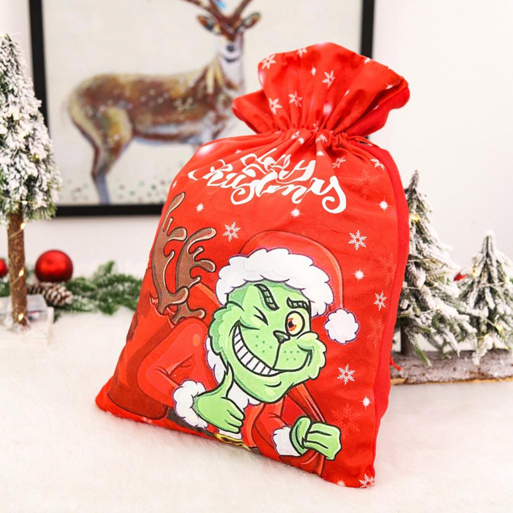 Christmas Decorations, Christmas Gift Bag Double Drawstring Drawstring Gift Bag Candy Bag Snack Bag Gift