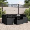 VidaXL Садовая мебель 7 предметов с черными подушками плетеный полиротанг 3269015