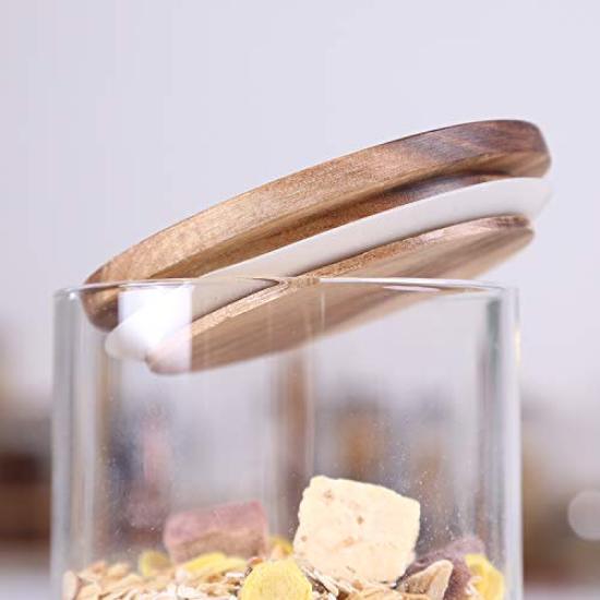 Контейнер для хранения кофейных зерен на кухне, стеклянная бутылка для хранения, герметичная бутылка для хранения, контейнер для хранения белка с ложкой, солью, сахаром, специями, стаканом