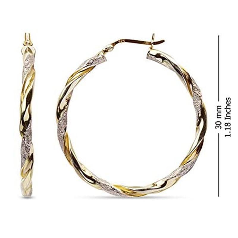 Fashion Spiral Circle Earrings Simple Big Circle Gold Color Loop Earrings ARI