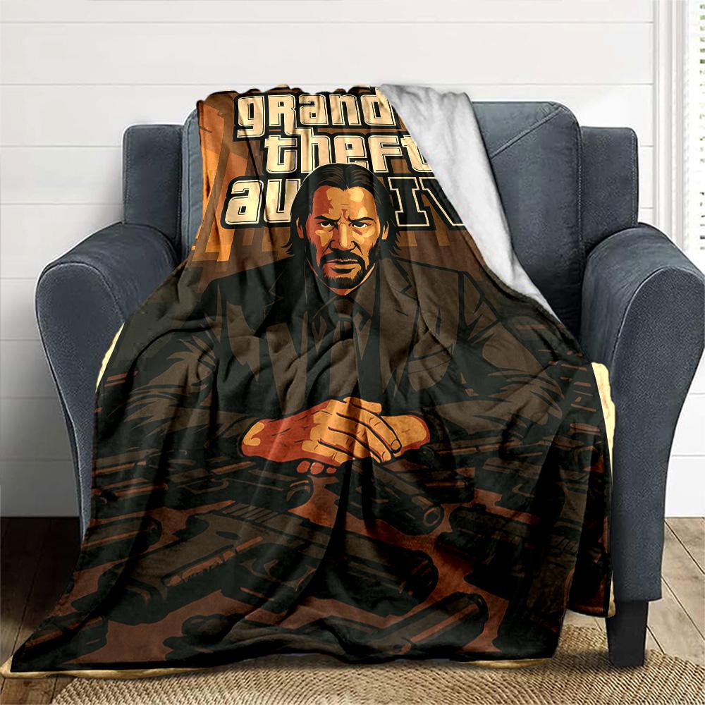 Gta Blanket Warmthful Decor Perfect for Sofa Bed Office for All Seasons Digital Print Suitable for Gifting Relatives and Friends