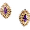 [K7186] - Gold Plated 'Sissi' Golden Amethyst Earrings - 14x8 Mm