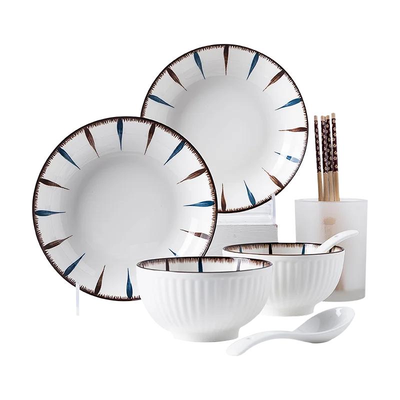 8 Piece Set of Japanese Cutlery Dishes Set Home Couple Ceramic Dishes Simple Dishes Ceramics japanese dish set