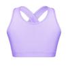 Kids Girls Dance Top Sport Cropped Top Vests Shoulder Straps Sleeveless Keyhole Back Shockproof Running Gym Yoga Sports Bra Top