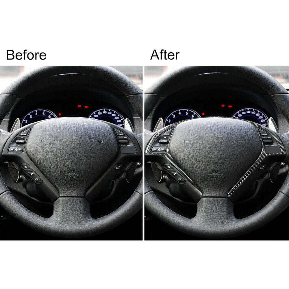 Накладка на рамку рулевого колеса из углеродного волокна для седана Infiniti G37 2010-2013