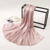 Fashion Design Classic Shiny Silk Scarf Women Soft Hijab Solid Color Handband Shawls Wraps Muslim Scarves Stole