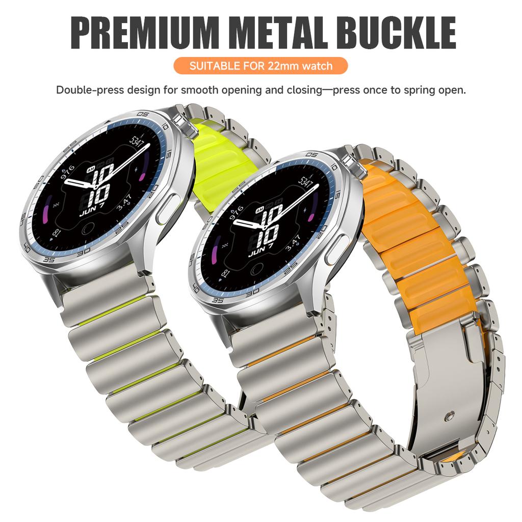 22-миллиметровый титановый мужской ремешок для Huawei Watch GT6Pro/GT6 GT5 GT4 46 мм Ультимативный резиновый ремешок для Amazfit Watch Balance Active Браслет