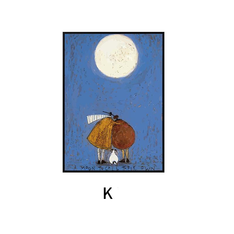 Милый мультфильм Happy Family Lover, картина на холсте, счастье, любовь, постеры и принты для гостиной, спальни, декор, настенное искусство