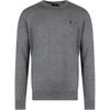 Polo FW22 сплошной логотип вышитый круглый вырез свитер мужской свитер серый 710876846-006