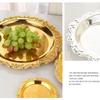Round Cake Tray Golden Silver Jewelry Storage Tray Luxury Dinner Serving Tray  Tea Cup Holder