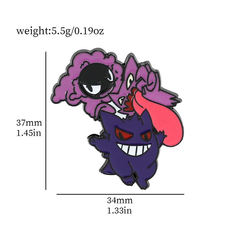 Мультяшный Креативный Смешной Покемон Металлический Значок Призрак Яд Карманный Эльф Волшебный Пин