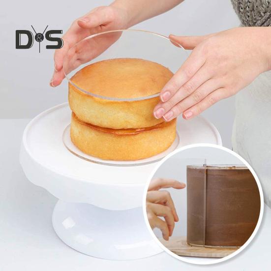 2 шт. акриловые тарелки для торта, нелипкие, прочные, универсальные, прозрачные круглые диски для торта с масляным кремом для сервировки торта