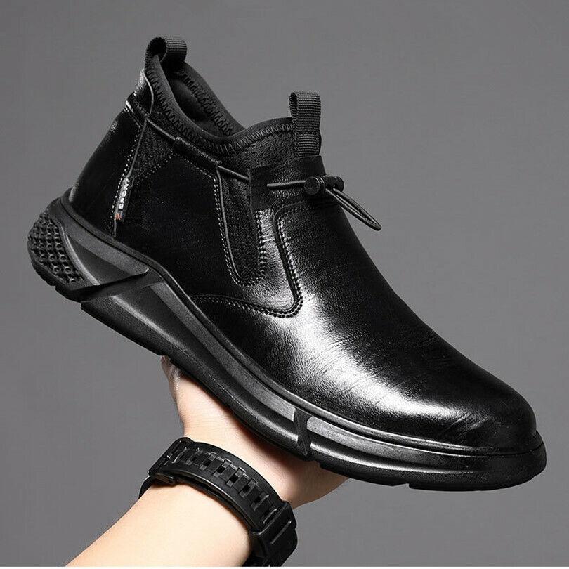 Модные кожаные защитные ботинки для мужчин со стальными носками, мужские неразрушимые рабочие ботинки, защитная обувь, устойчивая к проколам