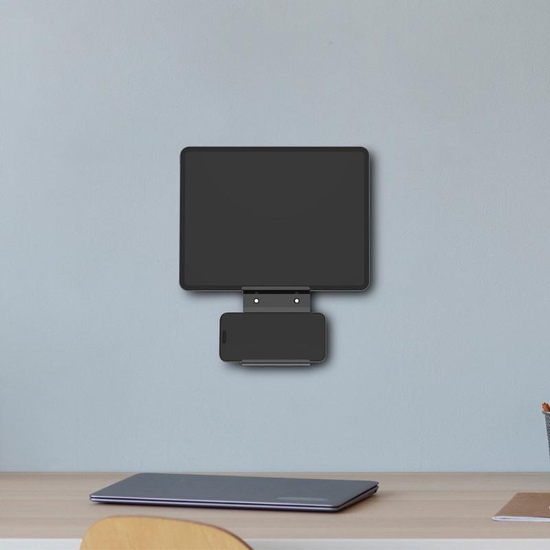 Metal Phone Wall Bracket Support Space Saving Design Wide Compatibility Up To 22mm Devices for Kitchen Bathroom Office