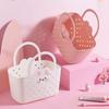 Soft Material Storage Basket Drainable Design Handheld Basket Bath Basket  Dormitory Living