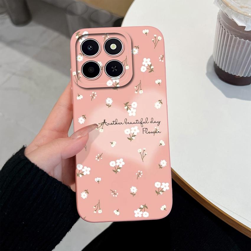 Для Huawei Honor X6C X7C 400 Pro Lite Чехол для телефона Милые розовые облачные узоры Жидкий силикон Недавно обновленные Противоударные Защитные чехлы Для Huawei Чехол