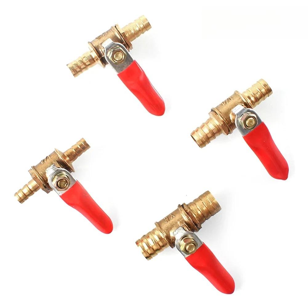 6-12mm Pneumatic Ball Valve Hose Barb Inline Brass Water Oil Air Gas Faucet Shutoff Fuel Line Ball Valve Pipe Fittings