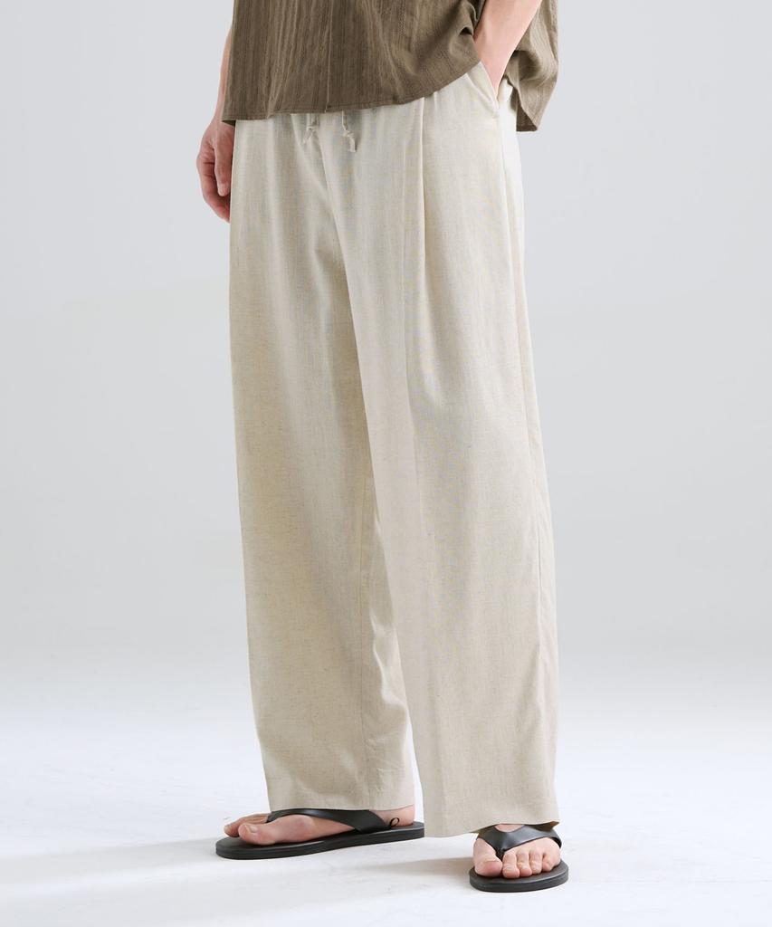 ZPLISH Wide Linen Pants Natural