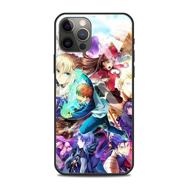 Tempered Glass Case For Iphone 12 11 Pro Max 14 13 Fundas X Xr Xs Max 8 7 6s Plus Cover Shell Fundas Fate Zero Tohsaka Rin