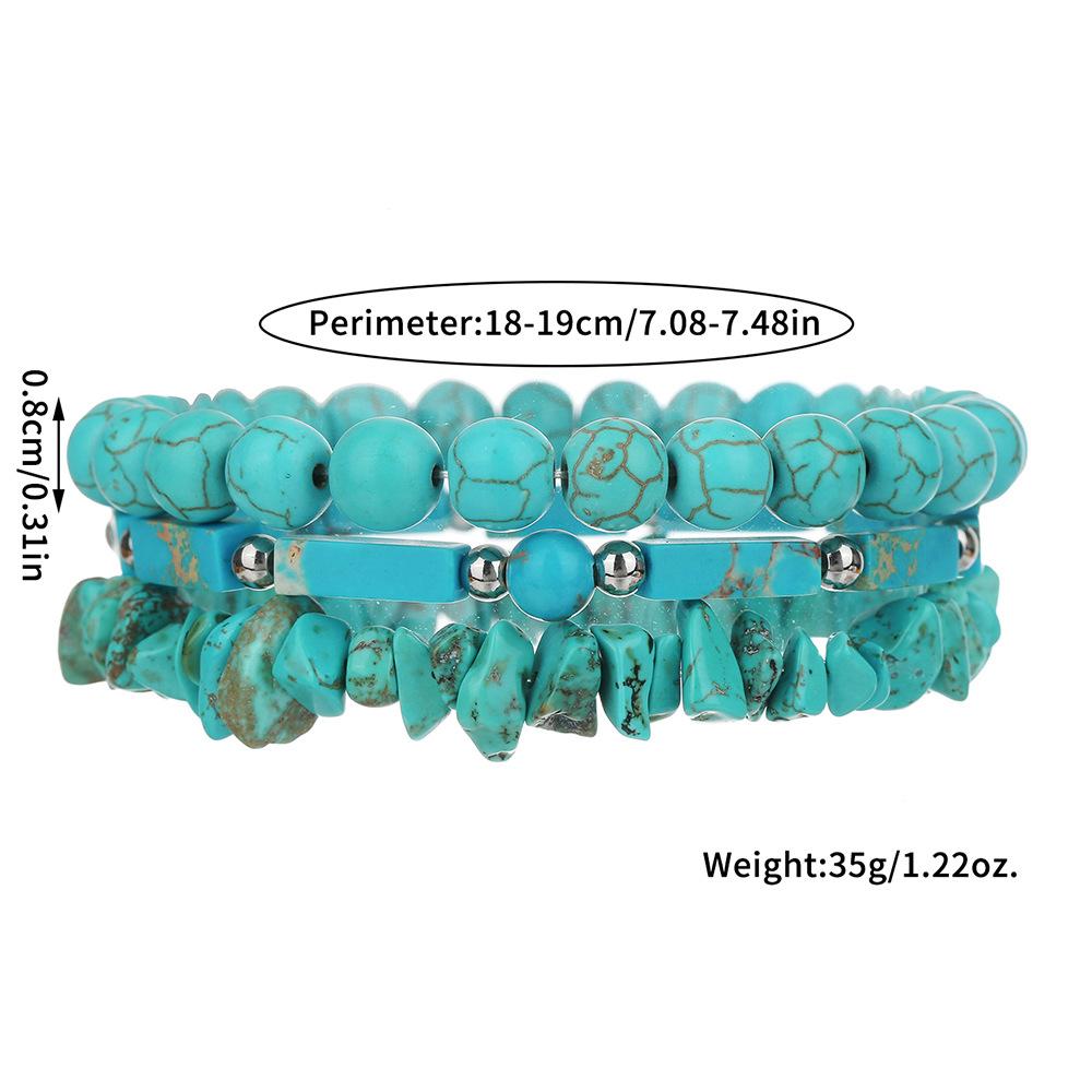 Bohemian Elastic Bracelet Combination Shoushan Stone Turquoise Bracelet Beach Vacation Handmade Beaded Bracelet Female