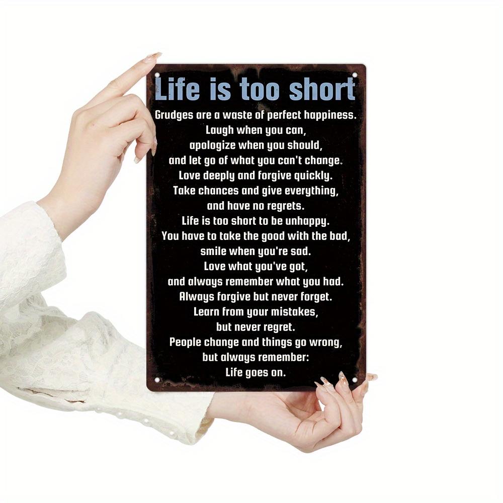D VintageInspired Metal Tin Sign Life Is Too Short Inspirational Quote Perfect for Home Decor Ideal Gift for Loved Ones