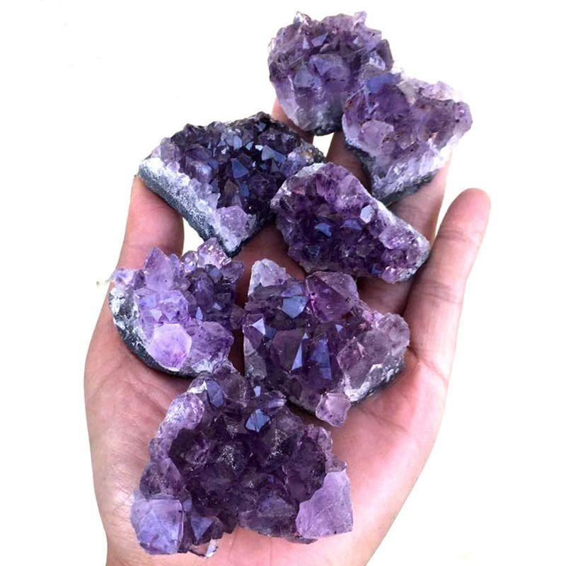 Natural Quartz Amethyst Geode Druzy Crystal Cluster Healing Decor Specimen