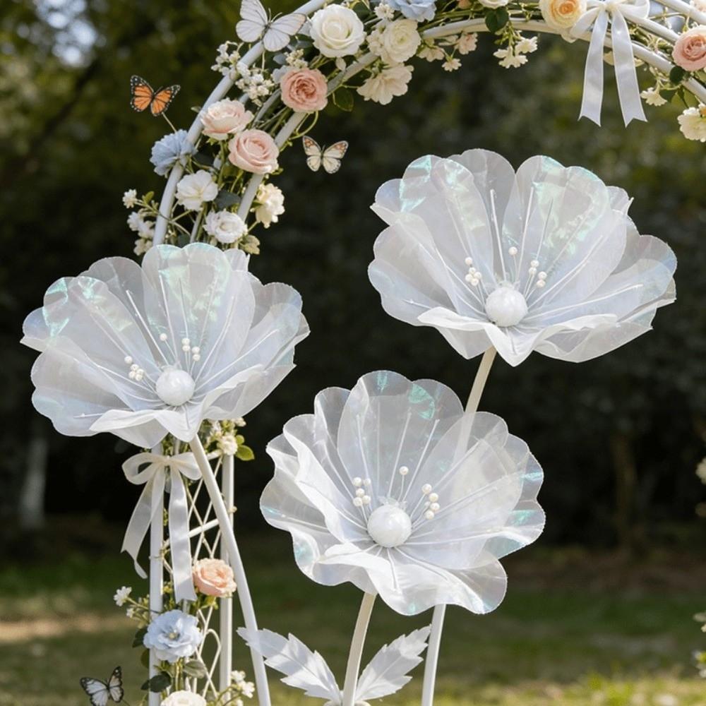 Simulation 3D Gauze Artificial Flower 50cm Big Giant Mesh Flower Hollow Silk Flower Window Display