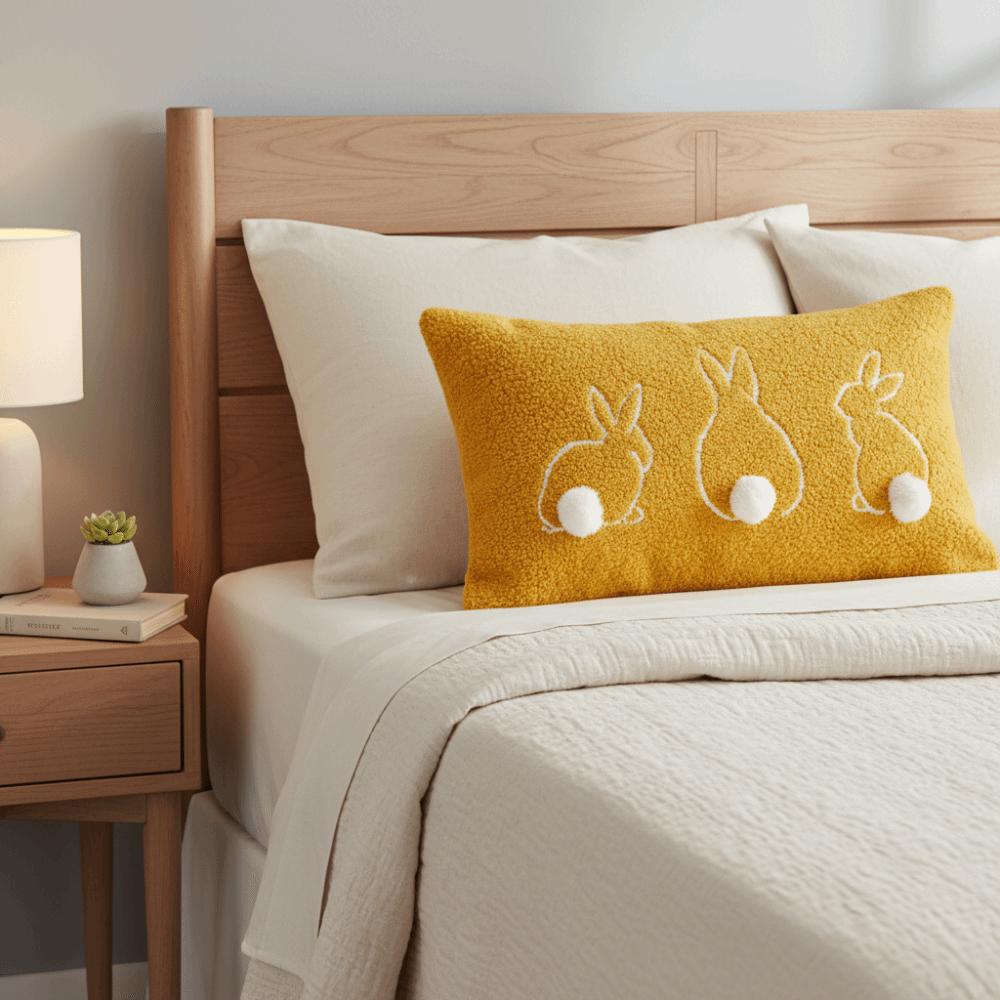 Plush Easter Bunny Pillow Cover Square/Rectangular Pillowslip Cartoon Rabbit Pillow Case Bed Room