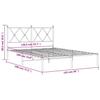Vidaxl Металлическая Рама Кровати С Изголовьем, Белая, 135X190 См