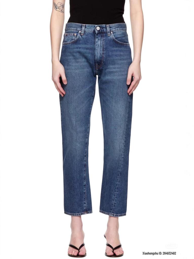 Nordic Niche TOT Original Classic Mid-High Waist Straight-Leg Twisted Seam Washed Jeans