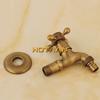 Long Garden Use Bibcock Faucet Tap Crane Antique Brass Finish Bathroom Wall Mount Washing Machine Water Faucet Taps YT-5112-A
