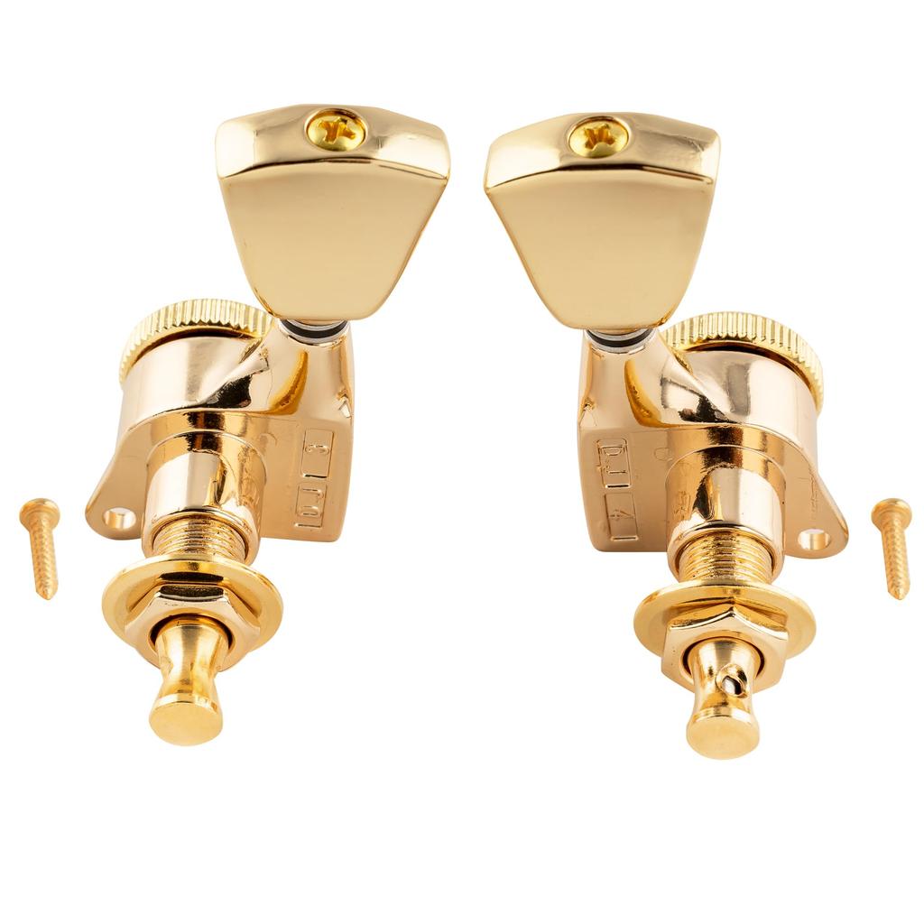 Musiclily Pro L3R3 гитарные колки с замком для электрогитары с золотыми кнопками Keystone/акустической гитары,