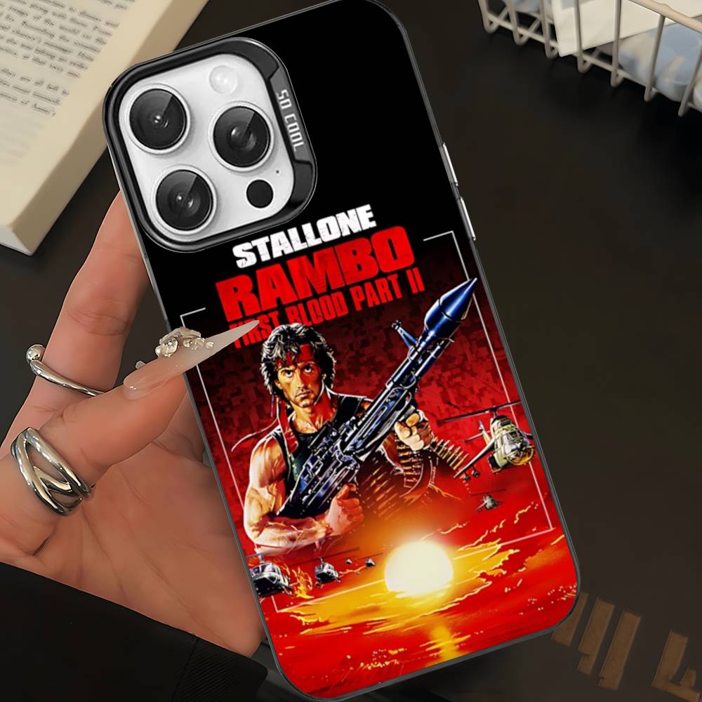 1pc Movie Rambo First Blood Phone Case For IPhone 16 15 14 13 12 11 17 Pro MAX Plus Pro Matte Shockproof Cover