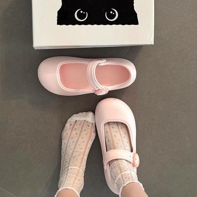 Дизайнерские сандалии с круглым носком, туфли Мэри Джейн с мелким вырезом, женские летние универсальные повседневные туфли на толстой подошве, туфли на плоской подошве для девочек