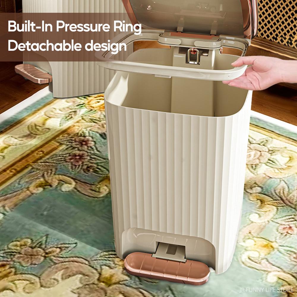 9 л/12 л Роскошный прессованный мусорный бак с крышкой-педалью Большая вместимость мусорного бака Водонепроницаемая мусорная корзина для ванной комнаты