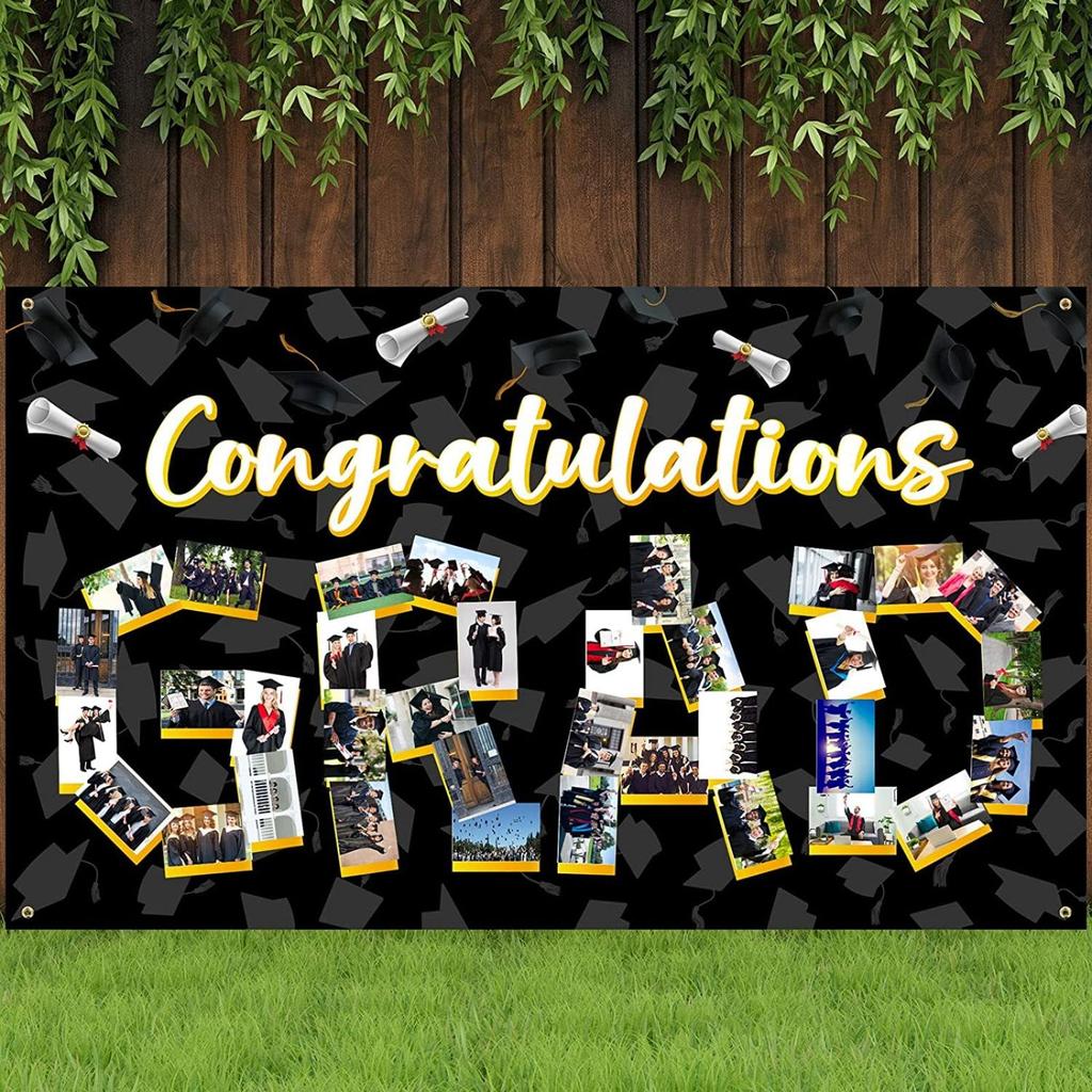 Баннер для выпускного сезона в помещении, украшение для сцены, флаг, украшение для выпускного, подвесной флаг 72 × 44 дюйма