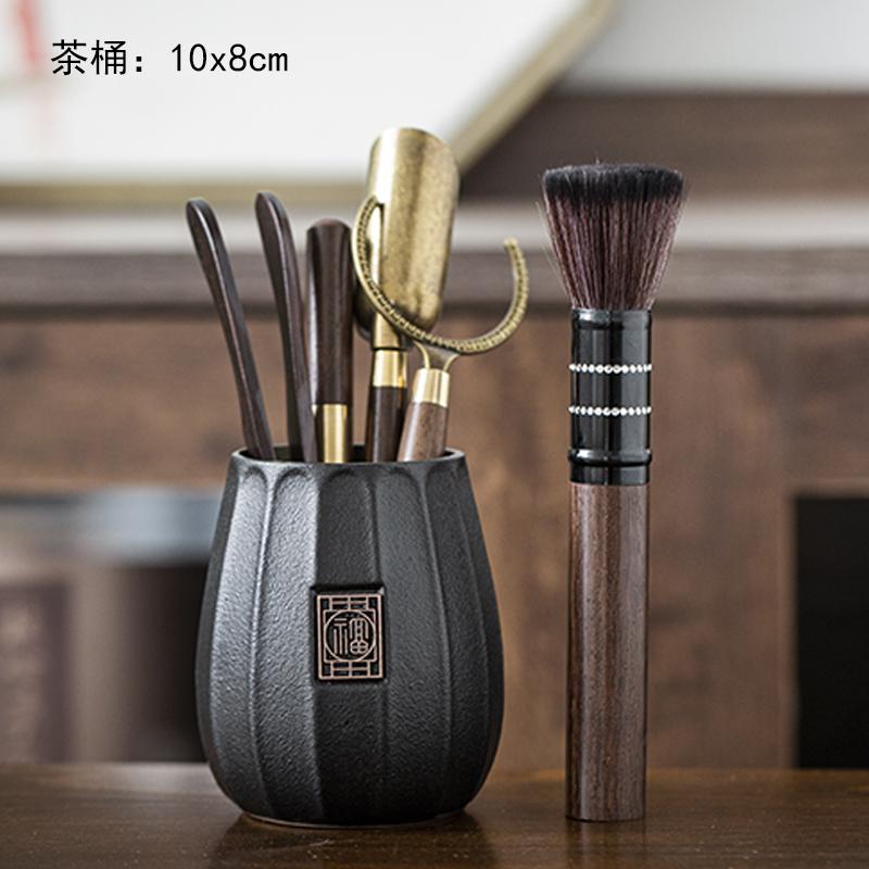 Чайный сервиз из черного сандалового дерева, чайная церемония, костюм для шести джентльменов, принадлежности для заваривания чая, ложка-клипса, чайный сервиз, аксессуары для чайного искусства