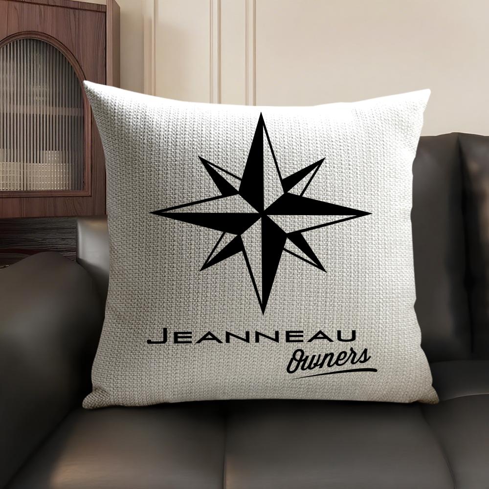 JJeanneau YYachtss Cushion Cover Natural Linen Organic Fabric DoubleSided Printing Sofa Home Decor Breathable Environmentally