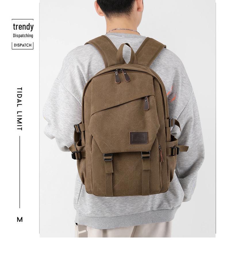 Мужской холщовый рюкзак большой вместимости, сумка для ноутбука 15,6 дюйма для студентов и пассажиров