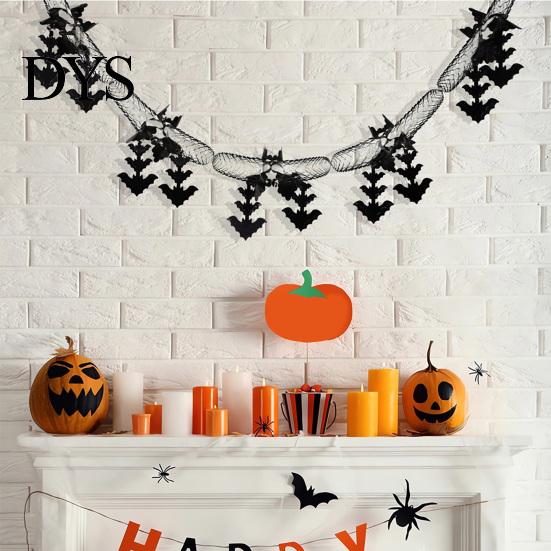 Halloween Party Decorations 10 FT Garland, Spooky Spider Bat Pumpkin Hanging Bunting Classic Holiday Celebration Ornaments Banner Decoration