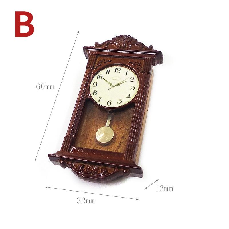 1:12 Dollhouse Retro Roman Bell Miniature Wall Clock Play Furniture Home Decor Accessories Classic Miniaturas Doll House Toy