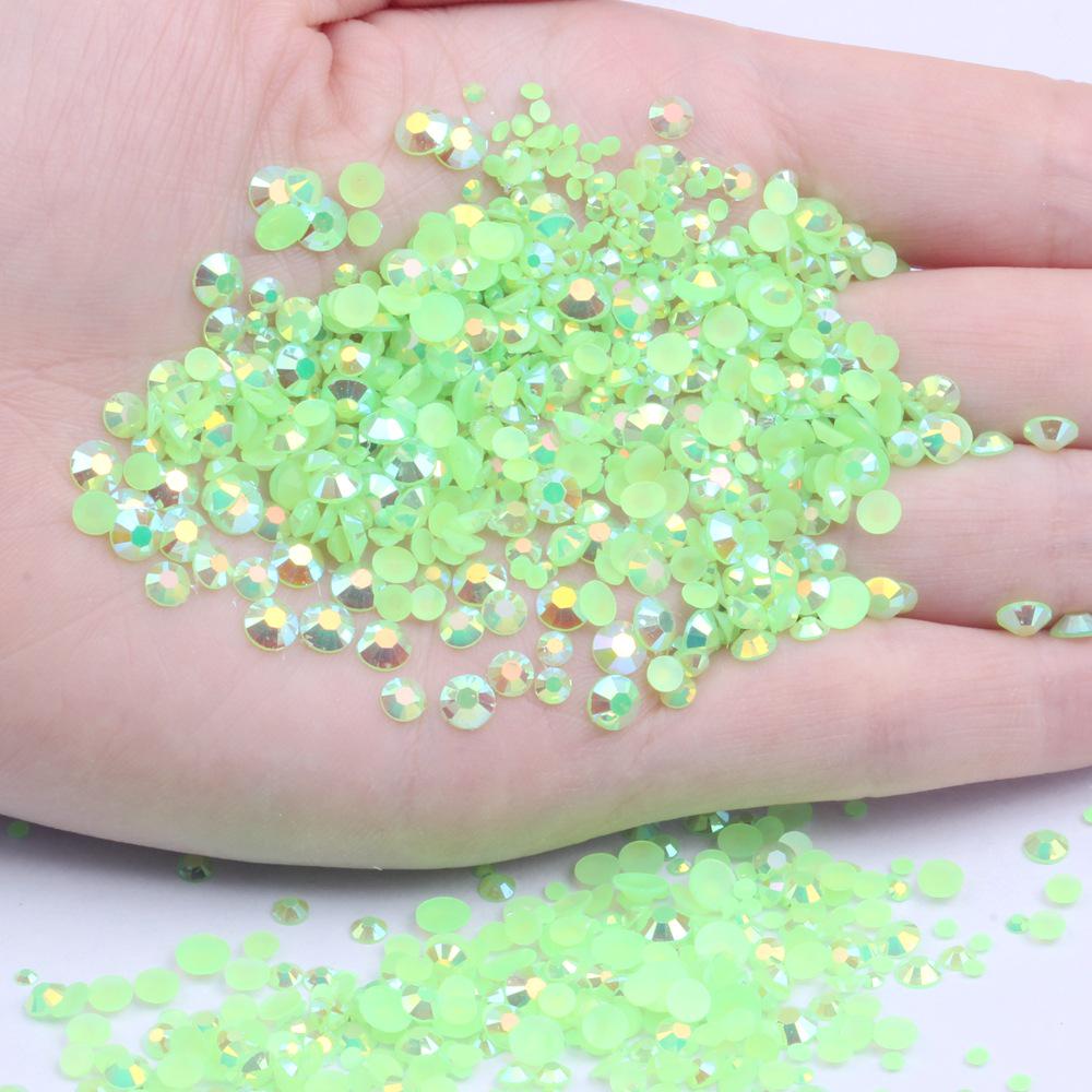 Multi-Color AB Jelly Resin Rhinestones, 2-6mm, 1000 Pcs, Flat Back for Nail Art