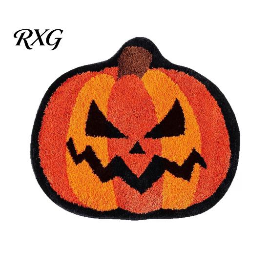 Absorbent Floor Mat for Home Halloween Bath Mat, Non-Slip Fluffy Ghost Rug, Gothic Pumpkin Water-absorbent Entryway Rug Bathroom Washable Area