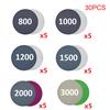 30pcs 3in/75mm Hook&Loop Wet/Dry 800 1000 1200 1500 2000 3000Grit Sanding Discs