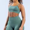 Seamless Matte Nylon Yoga Bra With Cross Back Design For Fitness And Workout