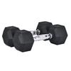 135kg Hexagonal Rubber-Coated Dumbbell Set with 6-Pair Rack