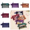 Lipstick Cosmetic Bag Mesh Coin Bags Change Storage Bag Retro Color Card Bag Travel