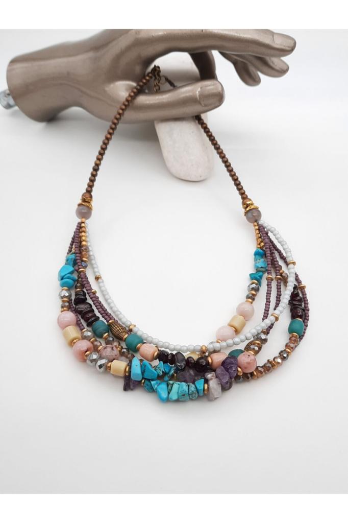 Подарок на день рождения, этническое подлинное хиппи, богемное модное ювелирное ожерелье ручной работы